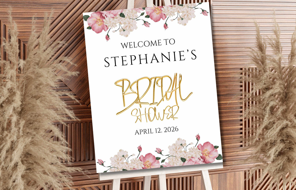 Bridal Shower Sign, Blush Pink Bridal Shower Decorations, Bridal Shower Welcome Sign, Bridal Shower Invitation, Bridal Shower Poster, WS52
