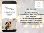Wedding Video Invitation Suite Template, Animated Wedding Invitation with RSVP, Add Your Own Photo and Music, WEI49