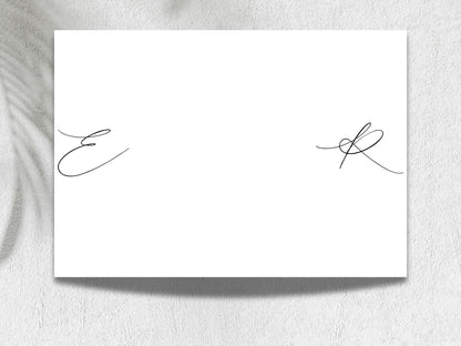 Elegant Gatefold Wedding Invitation | Modern Black & White Folded Invite | Printable Wedding Suite | RSVP and Itinerary Template. WI135