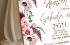 Bridal Shower Invitation template, Elegant Bridal Shower Invitation, Bridal Shower Flower Invite. WS37