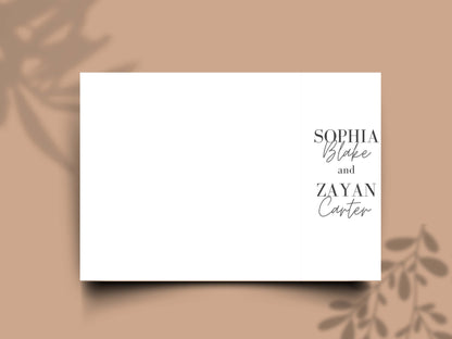 Minimalist Wedding Invitation Fold Card | Elegant Modern Wedding Timeline & Details | Printable or Printed Invite. WIB129