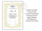 Gold Nikkah Contract Template, Gold Islamic Marriage, Contract Nikkah Certificate, Gold Nikahnama, Personalised Names, A4, A3. NN208
