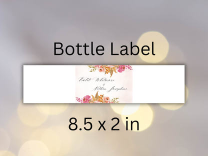Wedding Invitation card, RSVP, Detailed Card, Bottle Label. WI374