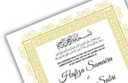 Muslim Wedding Contract A3/A4, Gold Islamic Nikkah Certificate Template, Editable. Nn125