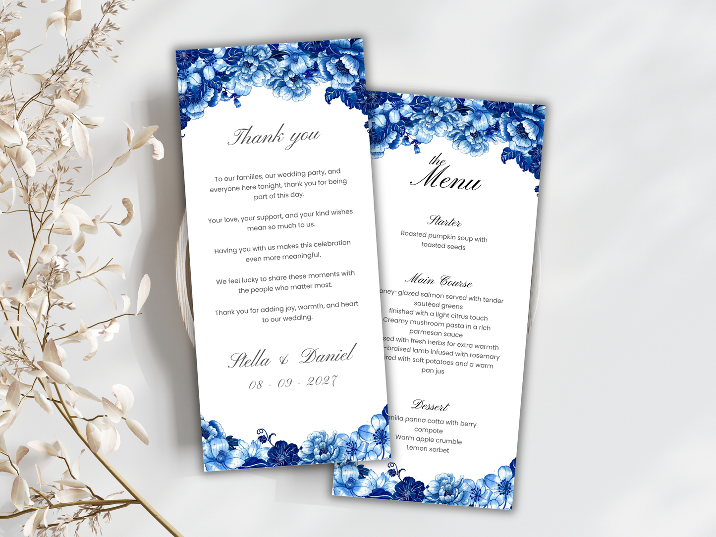 Wedding Invitation Bundle, RSVP, Thank You Card, Table Card, Menu Card, Reception Card, Details Card. WI224