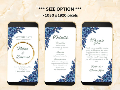 Electronic Wedding Invitation And Thank You Card, Wedding Evite, Electronic Invitation, Digital Wedding Invite, Mobile Invitation, WEIB78