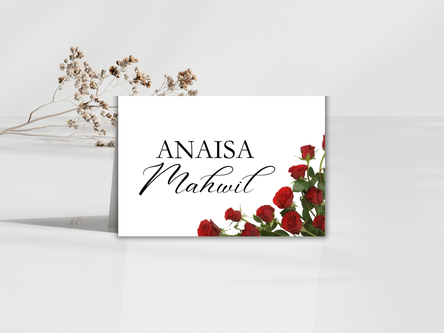 Wedding Menu Card Template, Table Card Thank you Card. WI265