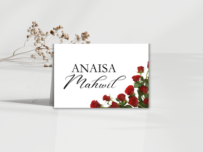 Wedding Menu Card Template, Table Card Thank you Card. WI265