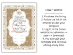 Nikkah Certificate Digital Download Personalized, Luxury Nikkah Contract, Islamic Wedding Contract, Personalized Muslim Wedding Gift. NN188