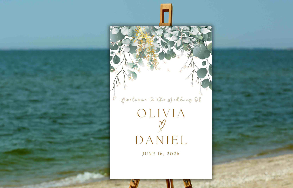 Greenery Wedding Sign, Wedding Welcome Sign, Leaves Wedding Welcome Sign, Greenery Wedding Welcome Sign, Digital Download. S41 - A1 Majestic