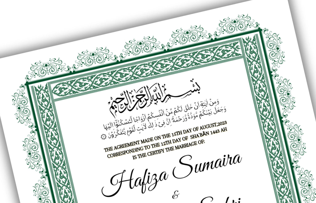 Nikkah Certificate Digital Download Personalised, A4, A3, Template, Instat Download. NN126