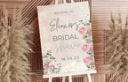 Pink Roses Bridal Shower Welcome Sign, Pink Bridal shower Welcome Sign Template, Pink Floral Welcome Sign, SIGN35