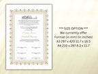 Luxury Nikkah Certificate in Pdf, Nikkah Contract Template, Traditional Islamic Wedding Agreement, Digital Download. NN195