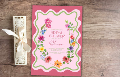 Floral Bridal Shower Invitation | Customizable Invitation Template | Wildflower Bridal Shower | Whimsical Bridal Shower | WSB40