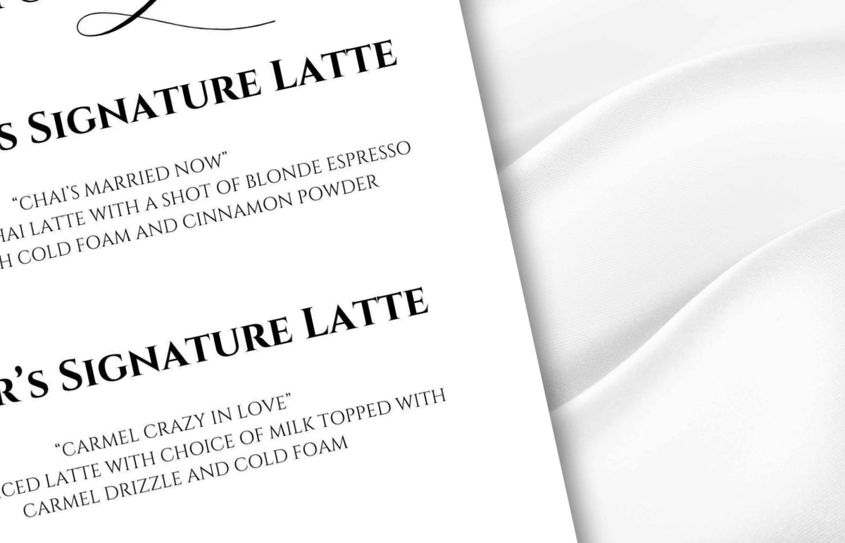 Latte Wedding Sign, We Love You a Latte, Modern Wedding Sign. Pritable, Editable, Floral Wedding Sign, Floral Latte Wedding Sign. WS33