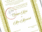 Luxury Nikah certificate. NN287
