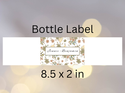 Wedding Invitation Set, RSVP, Wedding Details, Wedding Bottle Label Template, WI285