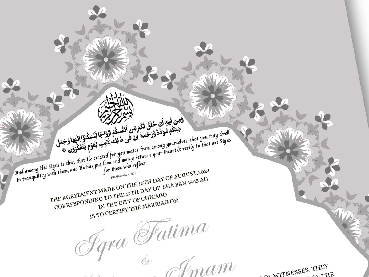 Nikkah Certificate Digital Download Personalised, A4, A3, Template, Editable, Nikkah Contract, Muslim Contract. NN230