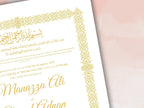 Luxury Nikkah Certificate, Premium A4 Islamic Wedding Contract, Nikkah Nama, Muslim Marriage Certificate, Personalised Names, A4, A3. NN277