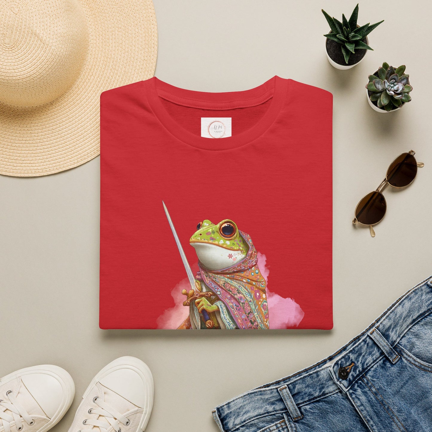 Frog Knight T-Shirt — 'Huzzah' Medieval Amphibian Graphic Tee