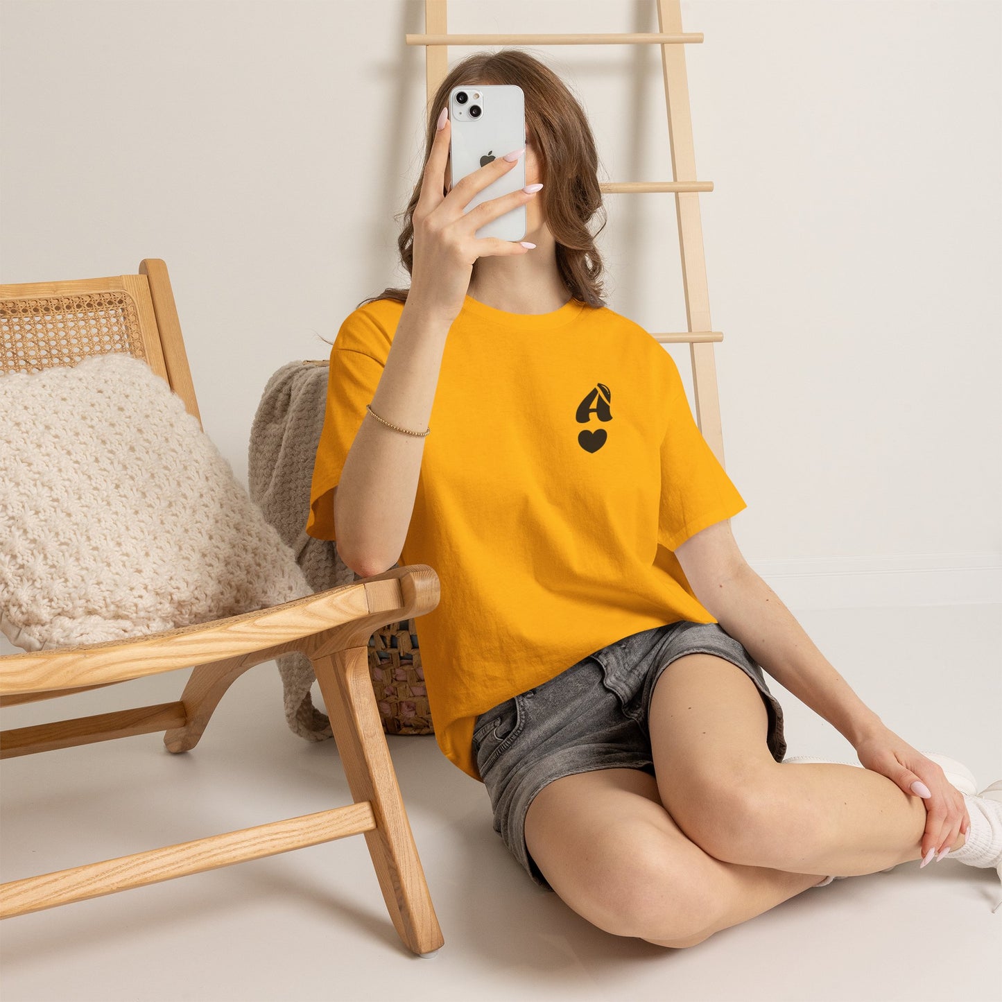 Initial Heart Tee — Minimalist 'A' Monogram T-Shirt