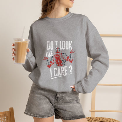 Do I Look Like I Care? Crewneck Sweatshirt — Funny Sarcastic Floral Pullover