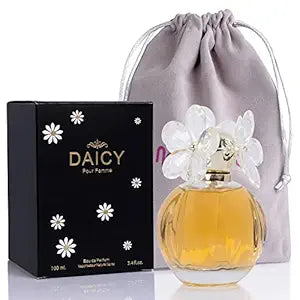 NovoGlow DAICY POUR FEMME, Eau de Parfum Spray for Women, Casual Daily Cologne Set with Deluxe Suede Pouch - Succulent Wild Berries, Daytime & Casual Use, for all Skin Types, 3.4 Fl Oz