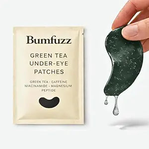 Green Tea Under-Eye Patches (24 Pairs) | Depuff & Brighten Eye Gel Patches for Dark Circles & Tired Eyes | Plant-Based, Vegan with Caffeine, Niacinamide, Magnesium & Vegetable Peptides