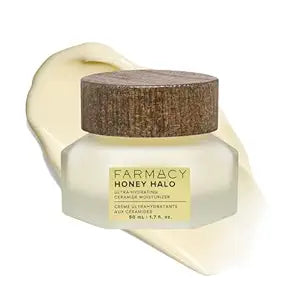 Farmacy Ceramide Face Moisturizer - Honey Halo Ultra Hydrating Facial Moisturizer with Buckwheat Honey + Ceramides - Helps Restore Barrier + Replenish Dryness - Plumping Skin Care for Dry Skin (50ml)