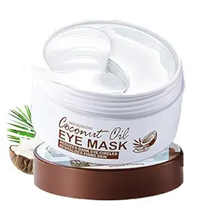 Coconut Oil Eye Mask, 80 pcs/40 pairs Firming & Hydrating Under-Eye Patches, Reduces Dark Circles, Puffiness & Fine Lines, Anti-Wrinkle Cooling Gel Treatment for Women & Men