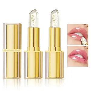 2 PCS Color Changing Lipstick, PH Adjusting Lipstick, Transferproof Ph Lip stick Color Changing, Clear Lip stick That ChangesColor, Long Lasting 24 Hours Moisturizing Lip Gloss for Women | Nourishing, Long lasting, Plumping, Softening