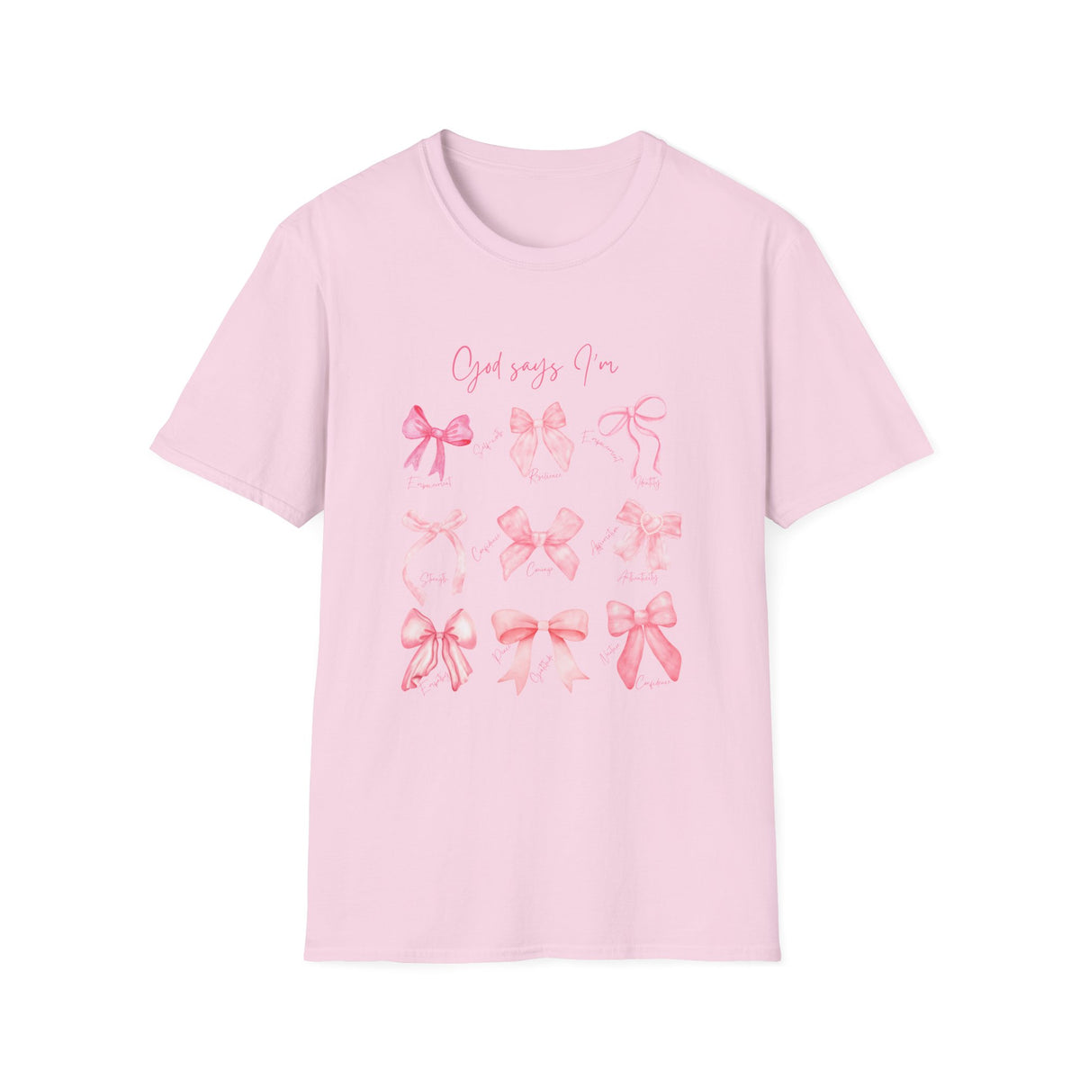 Bow Unisex Softstyle T-Shirt - Elegant Bow Design, Cute Tee for Men and Women, Stylish Shirt for Casual Wear, Gift for Fashion Lovers,