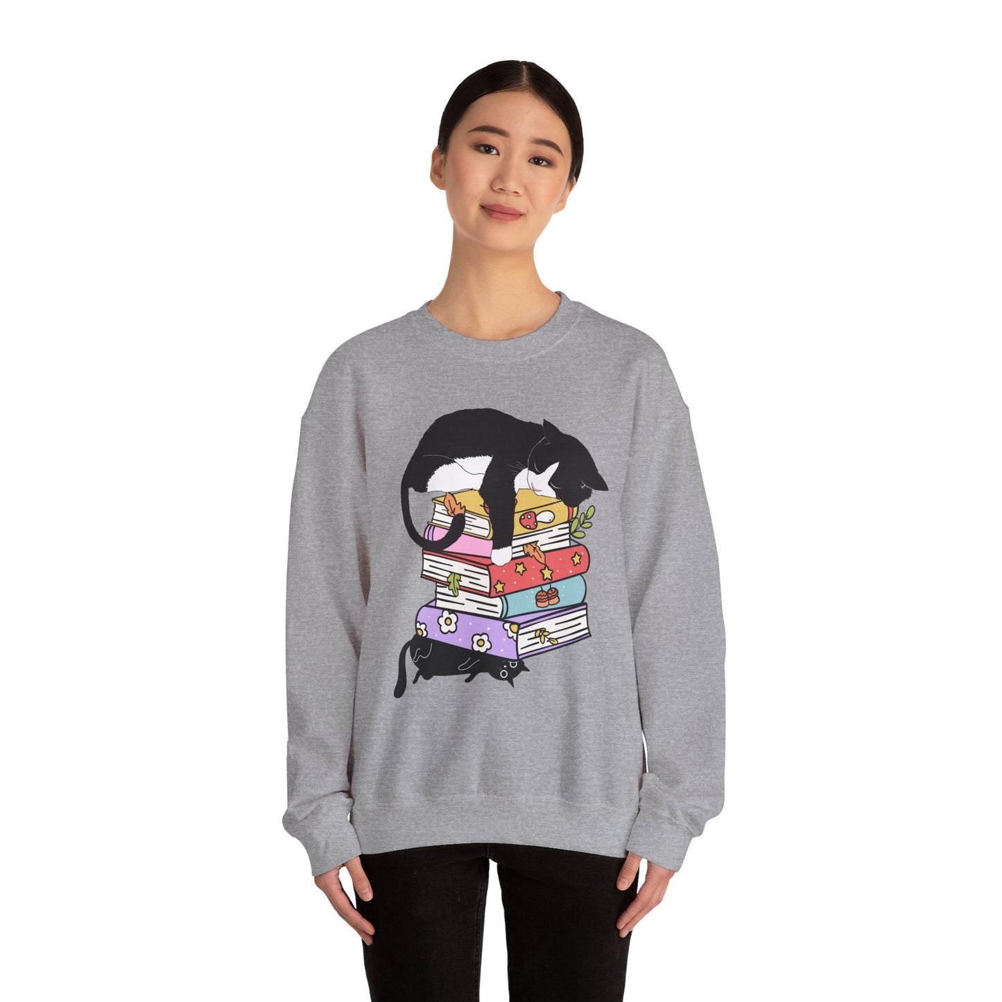 Cat Book Sweatshirt, Cat Lover T-Shirt, Gift for Cat Lover