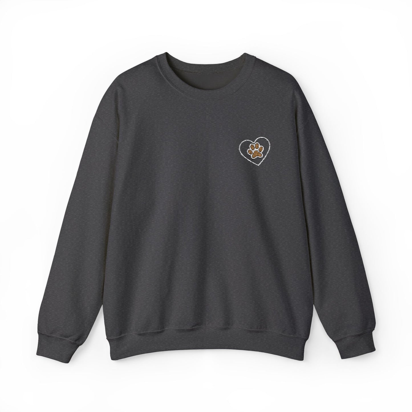 Paw in Heart Embroidered  Sweatshirt, Dog Lover Gift, Animal Embroidered Jumper, Pet Owner Apparel, Cozy Pullover, Cute Graphic Top