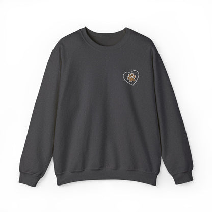 Paw in Heart Embroidered  Sweatshirt, Dog Lover Gift, Animal Embroidered Jumper, Pet Owner Apparel, Cozy Pullover, Cute Graphic Top