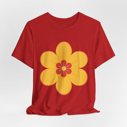 Retro Orange Flower Tee | 70s Floral Graphic T-Shirt