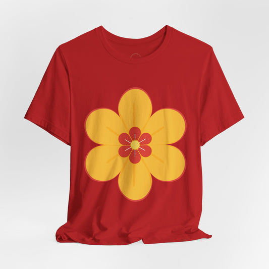 Retro Orange Flower Tee | 70s Floral Graphic T-Shirt