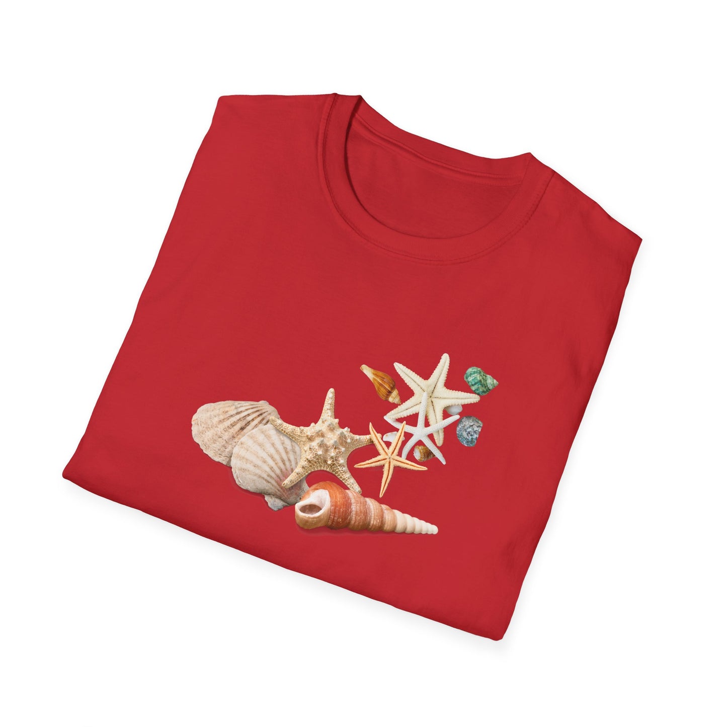 Shell Print Unisex T-Shirt | Beach-Themed Casual Summer Tee