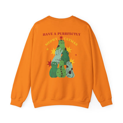 Have a purrfectly Meowy Catmas Unisex Crewneck Sweatshirt