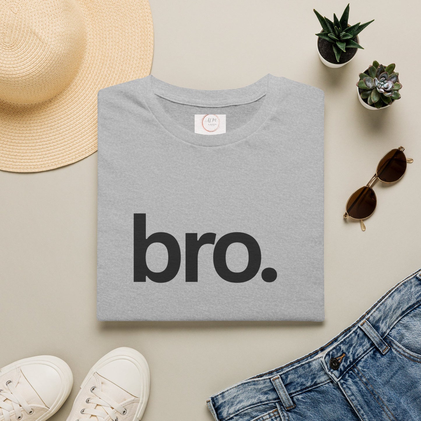 Bro. T-Shirt — Minimalist Bold Typography Tee for Friends & Casual Wear