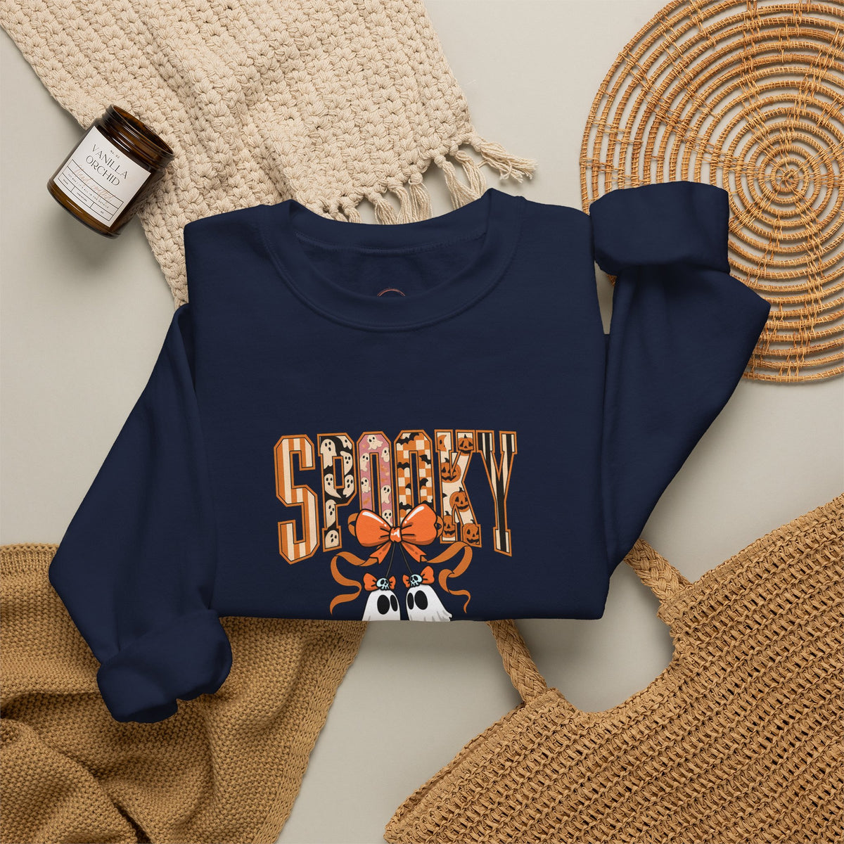 Spooky Ghost Pumpkin Crewneck Sweatshirt