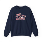 Cat Bow Valentine Unisex Sweatshirt, Claws-itively Adorable Gift, Funny Valentine's Day Jumper, Cute Kitty Lover Top, Heart Design Pullover,