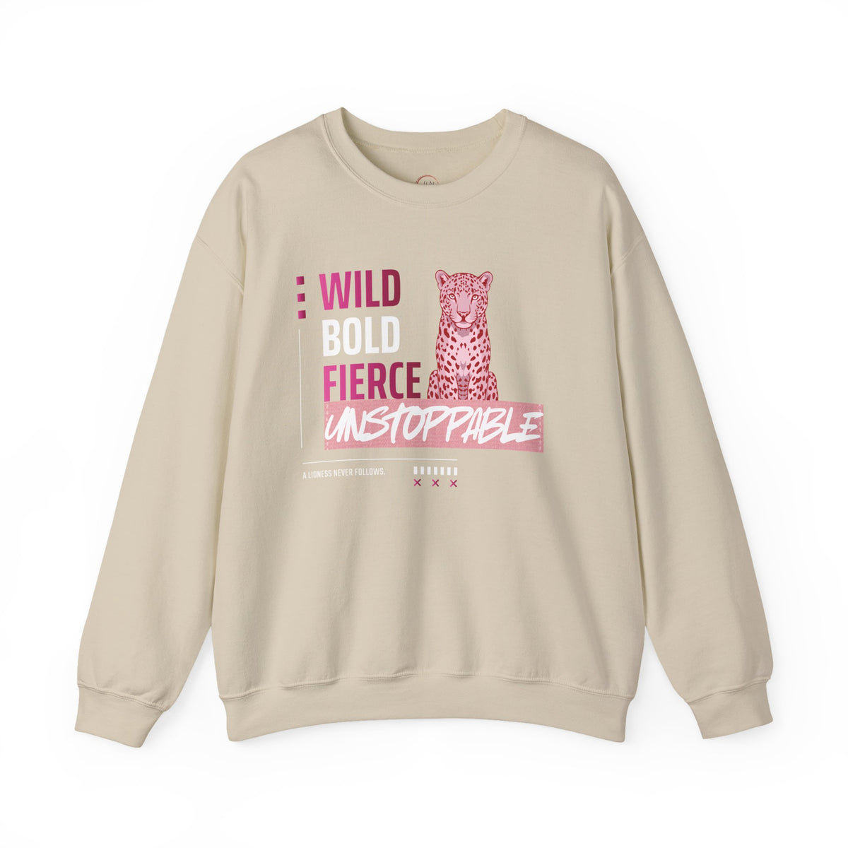 Crewneck Sweatshirt — Wild Bold Fierce Unstoppable Leopard Graphic