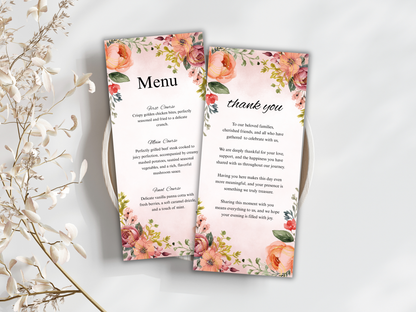 Wedding Thank you Card, Menu Card, Table Card. WI345