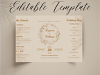 Wedding Itinerary Template | Printable Wedding Timeline & Details Card | Modern Neutral Wedding Program | Editable Canva Invitation. 173