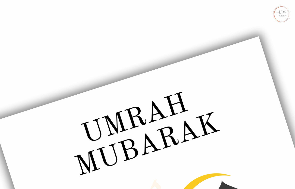 Personalized Umrah Mubarak Template, Umrah Gift, Digital Print , Umrah Wishes, Editable Template, A2, A3, A4, A5, Pdf Template. 1