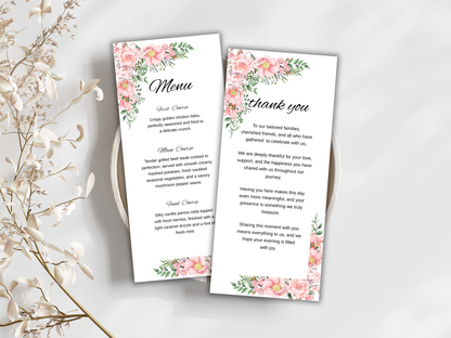 Wedding Thank you Card, Menu Card, Table Card. WI354