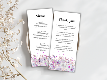 Wedding Thank you Card, Menu Card, Table Card. WI320