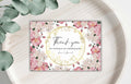 Wedding Thank You Card | DIY Card | Pink Roses Wedding Thank You Cards | Thank You Card Template | Floral Thank You Cards Download. WS43