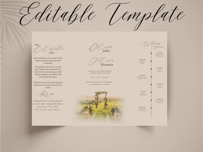 Venue Wedding Invitation Template | Editable Wedding Invite | Printable Digital Download | Elegant Wedding Card. WI160